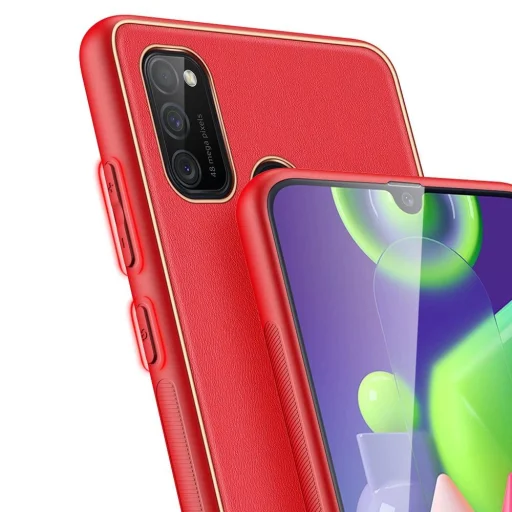 Dux Ducis Yolo elegáns tok puha TPU-ból és PU bőrből Samsung Galaxy M30s-hez piros tok - 7