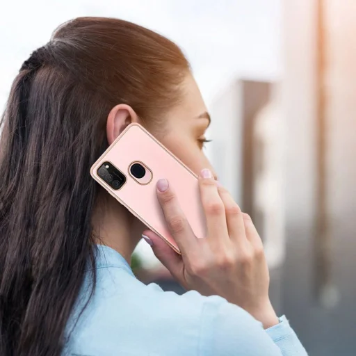 Dux Ducis Yolo elegáns tok puha TPU és PU bőrből Samsung Galaxy M30s rózsaszín tok - 12