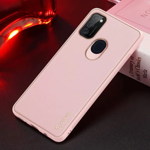 Dux Ducis Yolo elegáns tok puha TPU és PU bőrből Samsung Galaxy M30s rózsaszín tok - 14