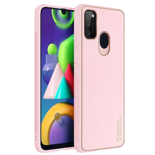 Dux Ducis Yolo elegáns tok puha TPU és PU bőrből Samsung Galaxy M30s rózsaszín tok - 3