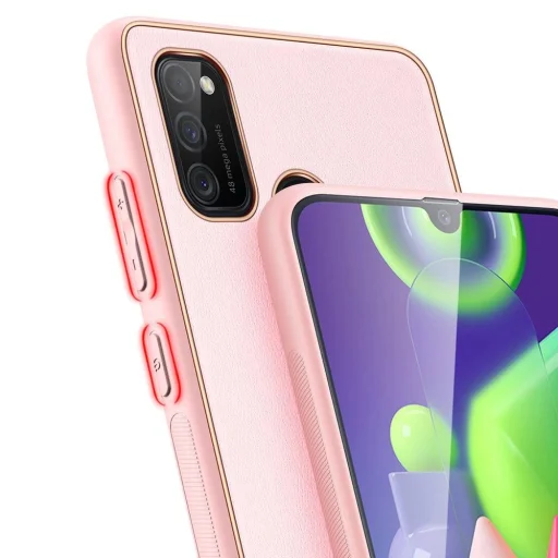 Dux Ducis Yolo elegáns tok puha TPU és PU bőrből Samsung Galaxy M30s rózsaszín tok - 6