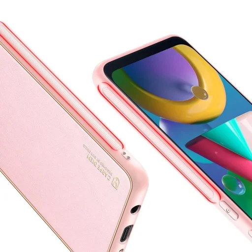 Dux Ducis Yolo elegáns tok puha TPU és PU bőrből Samsung Galaxy M30s rózsaszín tok - 7