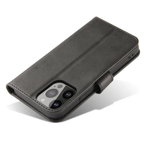 Magnet Case elegáns fliptok kitámasztóval iPhone 13 Pro Max fekete tok - 3