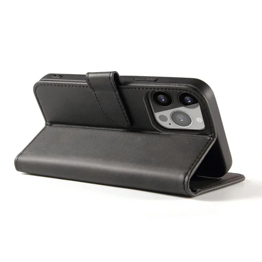 Magnet Case elegáns fliptok kitámasztóval iPhone 13 Pro Max fekete tok - 4