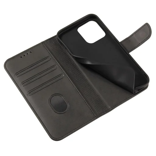 Magnet Case elegáns fliptok kitámasztóval iPhone 13 Pro Max fekete tok - 6