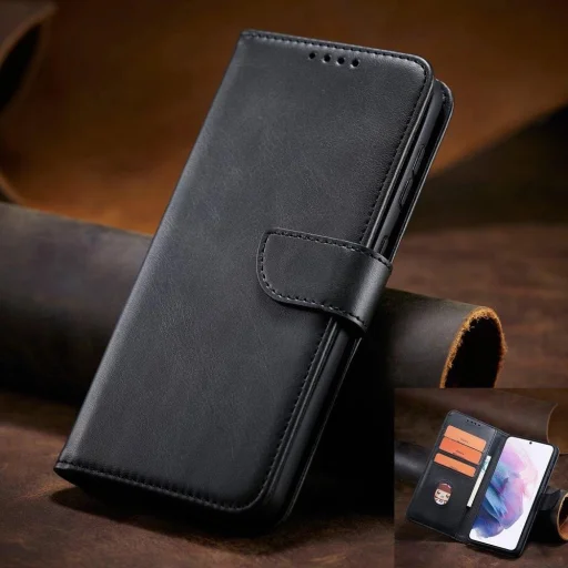 Magnet Elegant fliptok Samsung Galaxy S22+ (S22 Plus) Fekete tok - 18