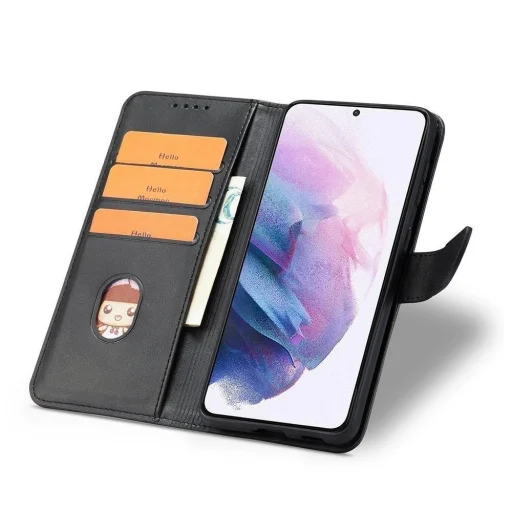Magnet Elegant fliptok Samsung Galaxy S22+ (S22 Plus) Fekete tok - 4