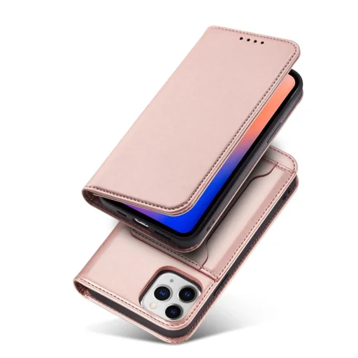 Magnet Card fliptok iPhone 12 Pro Max-hoz Kártyatartó Pénztárca Kártyatartó Rózsaszín tok - 3