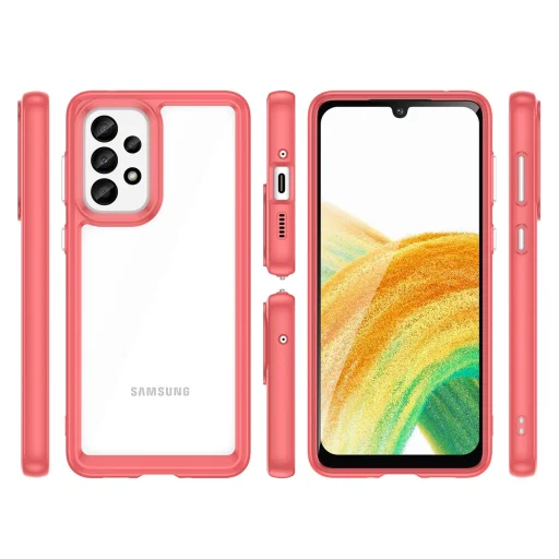 Outer Space Samsung Galaxy A33 5G-hez rugalmas kerettel piros tok - 2