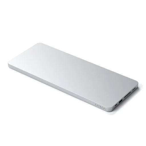 Satechi USB-C Keskeny Dokkoló 24" IMAC (1x USB-C Upstream Port, 2x USB 2.0, 1x Micro SD, 1x SD Kártya, 1x USB-A, 1x M.2 SSD nyílás, 1x USB-C) színben illeszkedő kábel mellékelve - Ezüst - 1