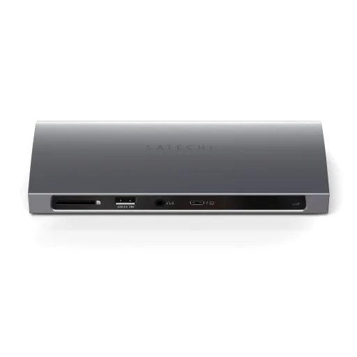 Satechi Alumínium Thunderbolt 4 Dokkoló (1xT4 P 96W, 3x T4 40Gbps 15W, Ethernet, 3xUSB-A 3.2 10 Gbps, 1xUSB-A 2.0 töltés, SD kártya, 3.5mm audio) EU verzió - Űrszürke - 2