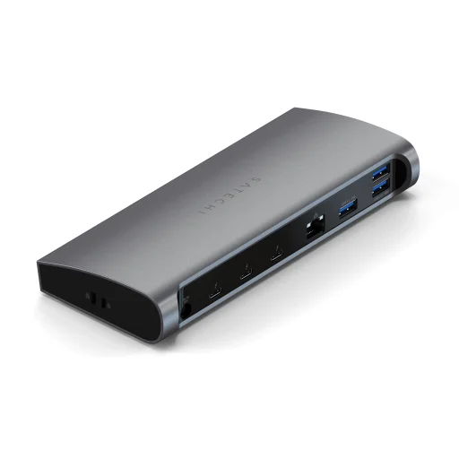Satechi Alumínium Thunderbolt 4 Dokkoló (1xT4 P 96W, 3x T4 40Gbps 15W, Ethernet, 3xUSB-A 3.2 10 Gbps, 1xUSB-A 2.0 töltés, SD kártya, 3.5mm audio) EU verzió - Űrszürke - 6