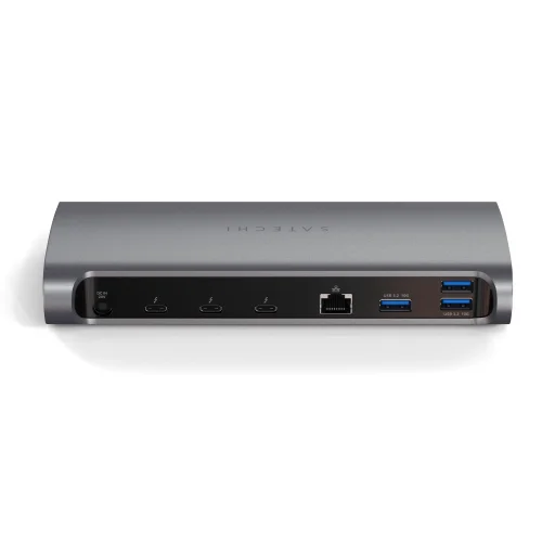 Satechi Alumínium Thunderbolt 4 Dokkoló (1xT4 P 96W, 3x T4 40Gbps 15W, Ethernet, 3xUSB-A 3.2 10 Gbps, 1xUSB-A 2.0 töltés, SD kártya, 3.5mm audio) EU verzió - Űrszürke - 7