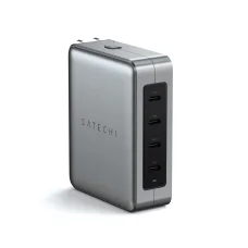 Satechi Utazó Töltő 145W USB-C 4-Port (4x USB-C PD, UK-EU-AU-US adapterekkel és hálós táskával) - Űrszürke