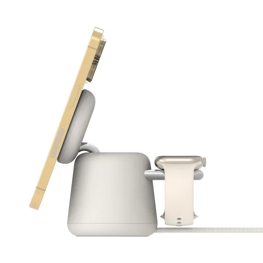 Belkin BOOST CHARGE 2 az 1-ben Vezeték Nélküli Töltőállomás MagSafe 15W - Homokszínű - 4