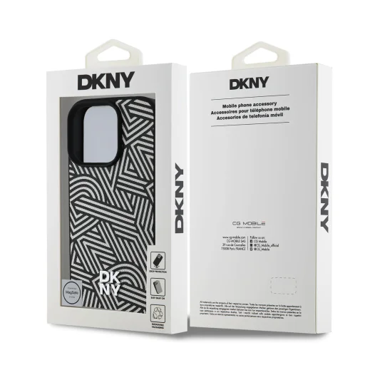  iPhone 16 Pro Elefántcsont DKNY PU Bőr Crosswalk Minta Magsafe tok - 7