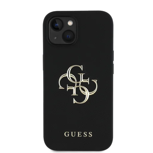 Guess PU Grained 4G Metal Logo tok iPhone 13 fekete - 3