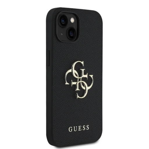 Guess PU Grained 4G Metal Logo tok iPhone 13 fekete - 4
