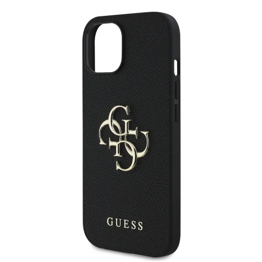 Guess PU Grained 4G Metal Logo tok iPhone 13 fekete - 5
