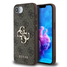  iPhone 16e Barna Guess PU 4G Metal Logo tok