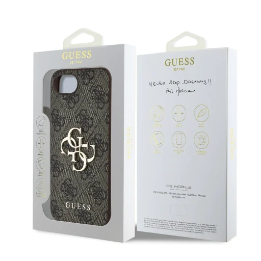  iPhone 16e Barna Guess PU 4G Metal Logo tok - 7