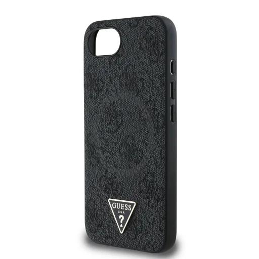  iPhone 16e fekete Guess PU 4G Strass Triangle Metal Logo tok - 5