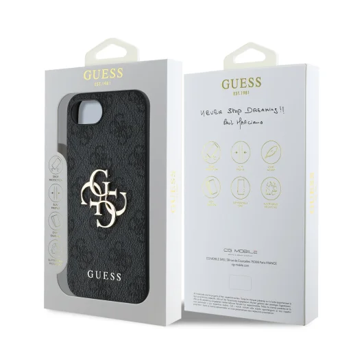  iPhone 16e Guess PU 4G Metal Logo szürke tok - 7