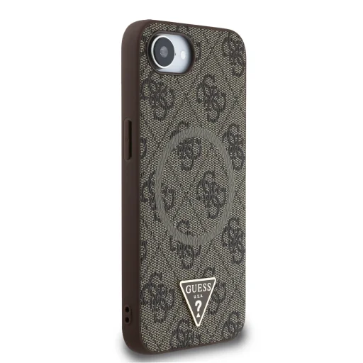  iPhone 16e barna Guess PU 4G Strass Triangle Metal Logo tok - 4