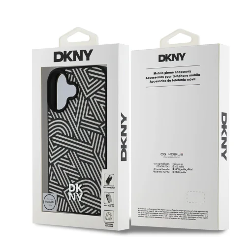  iPhone 16 Ivory DKNY PU bőr Crosswalk minta Magsafe tok - 7