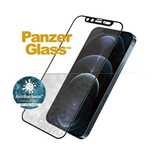 PanzerGlass E2E Microfracture Antibakteriális Üveg Kamera Fedéllel és Swarovski Kristállyal iPhone 12 Pro Max-hoz - Fekete Kerettel, üvegfólia - 2