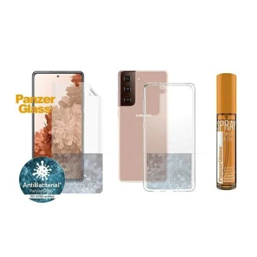 PanzerGlass védelmi készlet Samsung Galaxy S21+ TPU fólia + ClearCase + tisztítófolyadék 30ml üvegfólia - 1