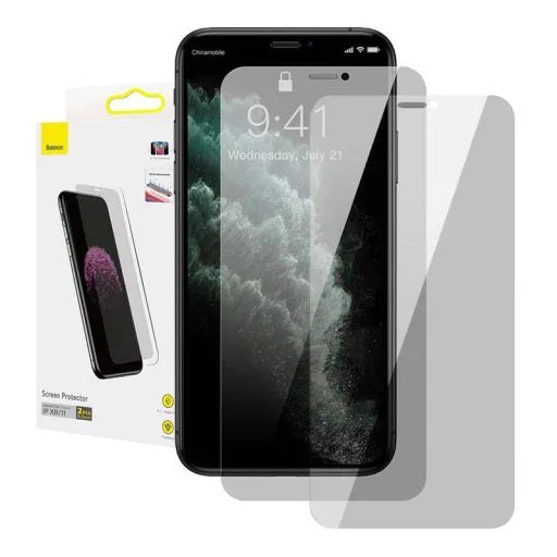 Baseus edzett üvegfólia 0,3mm iPhone XR/11 készülékhez (2 db) üvegfólia - 1