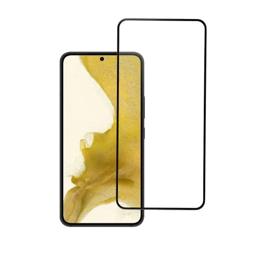Edzett üveg Blue Star - SAMSUNG Galaxy S22 Teljes Arc (teljes ragasztó/tokbarát) - fekete üvegfólia - 2