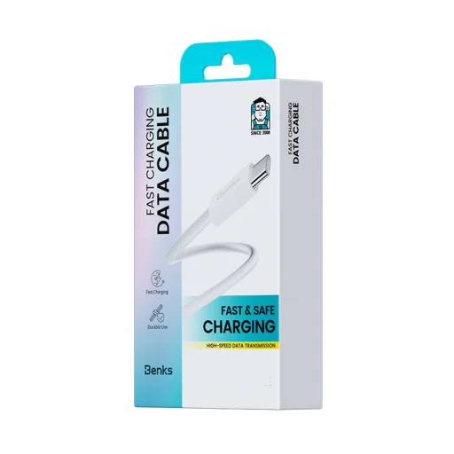 BenksCable D46 fonott - Type C - Lightning - PD 27W 3A 2 méter fekete - 5