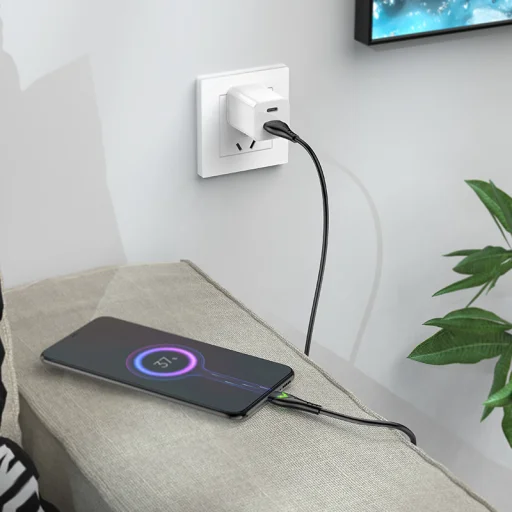 Borofone Kábel BX65 Bright - USB - Micro USB - 2A 1 méter fekete - 4