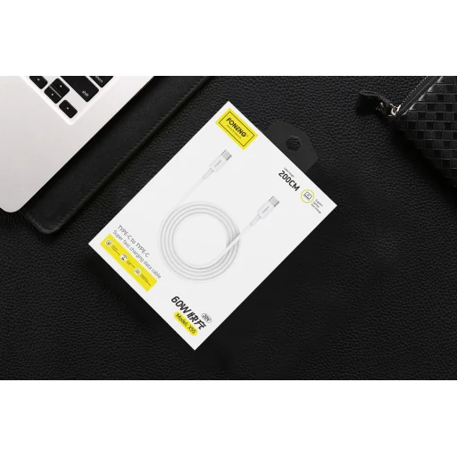 Foneng Cable X55 - Type C to Type C - PD 60W 2 méter fehér, - 9