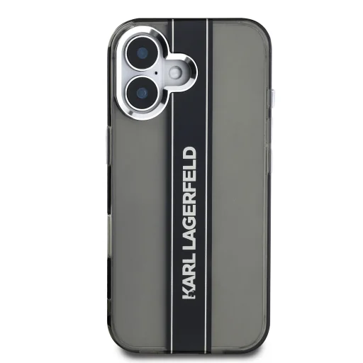  iPhone 16 Fekete Karl Lagerfeld IML Stripe Logo tok - 3