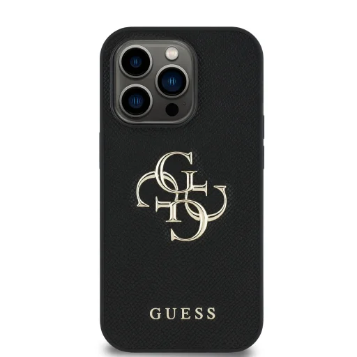 Guess PU Grained 4G Metal Logo tok iPhone 14 Pro fekete - 3