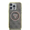  iPhone 16 Pro Barna Guess IML 4G Glitter és Triangle Logo MagSafe tok - 3