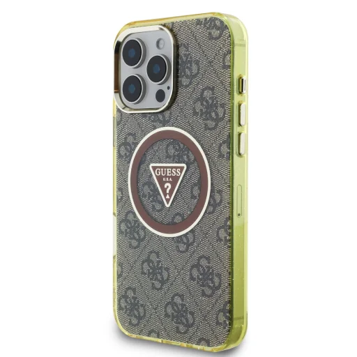  iPhone 16 Pro Max Barna Guess IML 4G Glitter and Triangle Logo MagSafe tok - 2