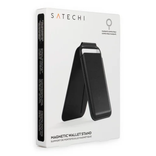 Satechi magnetická peňaženka a stojan z vegánskej kože (všetky modely iPhone 12/13/14/15) - čierna MagSafe - 5