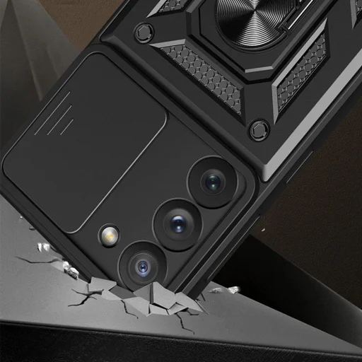 Hybrid Armor Camshield tok Samsung Galaxy S23+ tok kamerafedéllel rózsaszín - 2