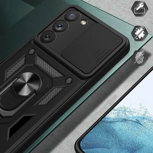 Hybrid Armor Camshield tok Samsung Galaxy S23+ tok kamerafedéllel rózsaszín - 9