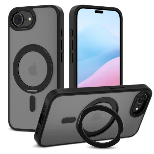 iPhone 16e Tech-protect Magring Magsafe Matt Fekete tok - 1