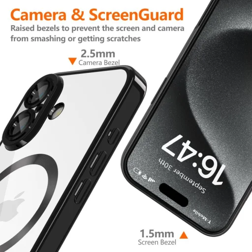 iPhone 16e Tech-protect Magflex Magsafe Shiny fekete tok - 3