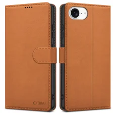 iPhone 16e Tech-protect Wallet Saddle Brown barna fliptok