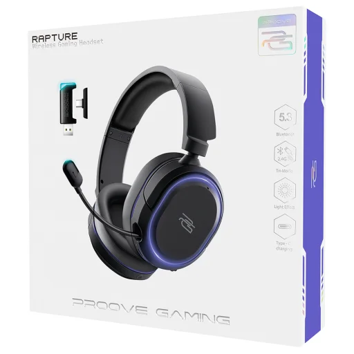 Proove vezeték nélküli gamer fejhallgató Rapture fekete - 6