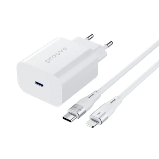 Proove fali töltő Rapid 20W Type-C + Kábel Type-C - Lightning 27W fehér - 1