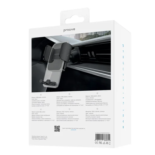 Proove Crystal Clamp Plus szellőzőre erősíthető autós telefontartó fekete - 3