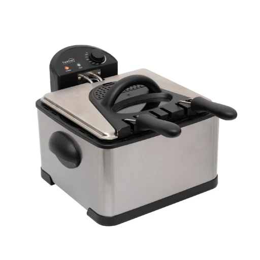 Home HGOLS4 olajsütő, 2000 W, max. 6 literes olajtartály, rozsdamentes készülékház, 3 sütőkosár - 2